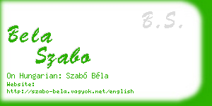 bela szabo business card